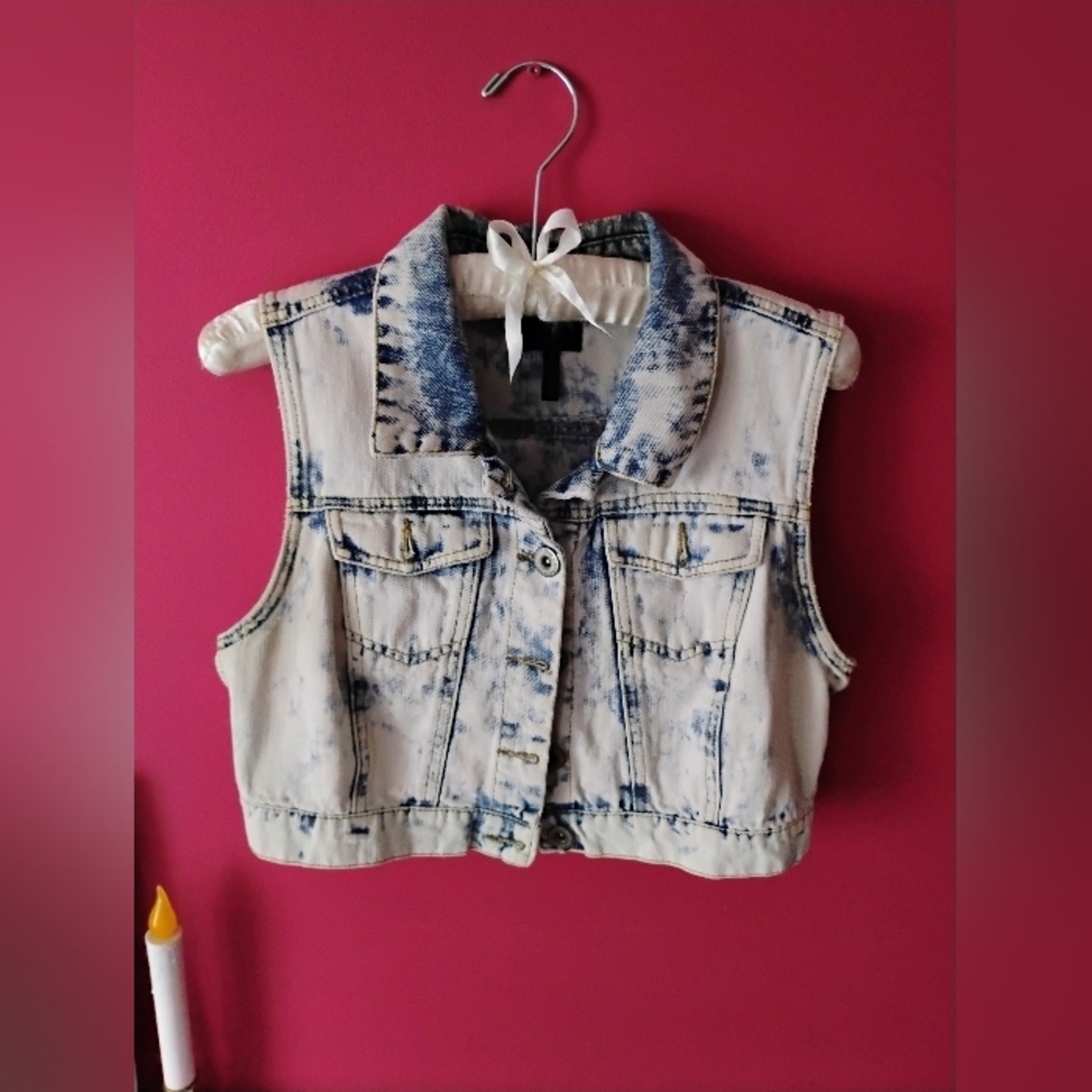 Y2K Vintage Stonewashed Denim Vest w/Adjustable Waist • Highway Jeans • SIZE L